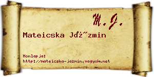 Mateicska Jázmin névjegykártya